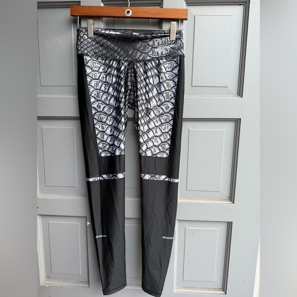 Drakon Cacoon workout‎ high waisted grey/black leggings one size cool Fit - Picture 5 of 9